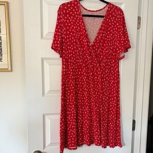41 Hawthorn Red Patterned Midi Dress